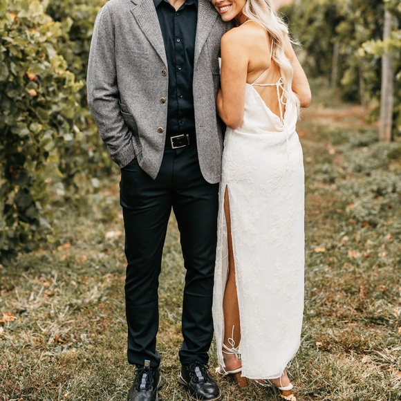 Meshki Women's XS Erika Burnout Velvet Ivory Dress - Picture 6 of 8